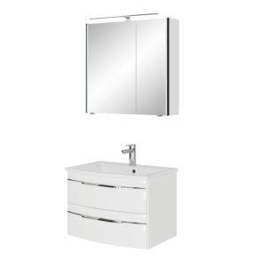 Pelipal Series 7045 bathroom furniture SET-167-024 white high gloss / white gloss, chrome handles, 71 cm