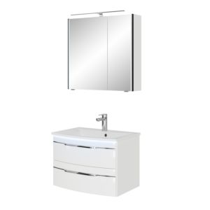 Ensemble de meubles de salle de bain Pelipal Série 7045 SET-167-032 blanc brillant / blanc brillant, poignées chromé , 71 cm