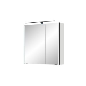 Pelipal Serie 7045 Spiegelschrank SEEA02473L126BA LED-Plus-Aufsatzleuchte, zweitürig, schwarz, 70 cm