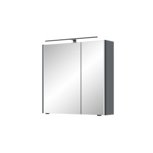 Pelipal Serie 7045 Spiegelschrank SEEA02473L138BA LED-Plus-Aufsatzleuchte, zweitürig, schwarz, 70 cm