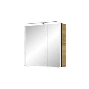 Armoire à miroir Pelipal Série 7045 SEEA02473L167AU LED plus éclairage supérieur, deux portes, chromé , 70 cm