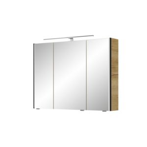 Armoire à miroir Pelipal Série 7045 SEEA02493G167AU LED plus éclairage supérieur, trois portes, chromé , 90 cm