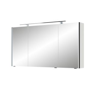 Armoire à miroir Pelipal Série 7045 SEEA02413G126AU LED plus éclairage supérieur, trois portes, chromé , 130 cm