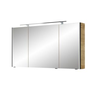 Armoire à miroir Pelipal Série 7045 SEEA02413G167AU LED plus éclairage supérieur, trois portes, chromé , 130 cm