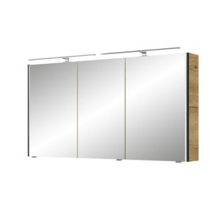 Armoire à miroir Pelipal Série 7045 SDEA02413G167AU 2 LED plus éclairage supérieur, trois portes, chromé , 130 cm