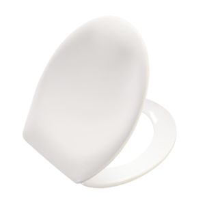 Pressalit Scandinavia WC siège 75000-D43999 blanc, avec revêtement, standard, charnière enfichable D43, Inox
