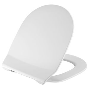Pressalit WC siège 980011-DE9999 blanc (polygiene), avec revêtement, abaissement automatique, charnière universelle DE9, combi, Inox