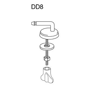 Pressalit Universalscharnier DD8999 Montage von unten, für WC-Sitz Pressalit Code, Standard