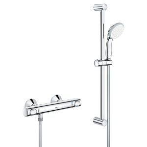 Grohe Precision Flow thermostatic shower mixer 34841000 chrome, surface mounted,  with Vitalio Go shower set