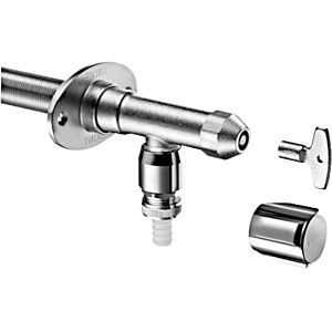 Schell Polar II frost-resistant outdoor tap 039980399  DN 15, matt chrome, installation kit, with integrated aerator