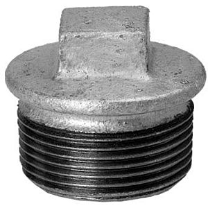 Hermann Schmidt malleable iron stopper DN 40, 1 1/2&quot; with edge, galvanized