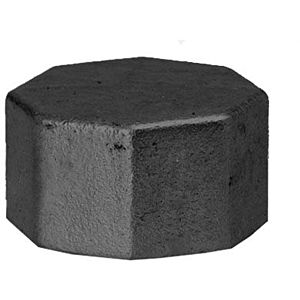 Hermann Schmidt malleable iron 300 cap 14300020 DN 20, 3/4&quot;, edged, black