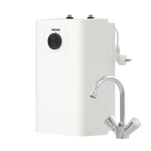 STIEBEL ELTRON unpressurized small storage tank SNU 5 Plus with temperature control battery WST-W for sink, anti-drip and thermostop function, with plug, under-sink boiler 5 liters low pressure, 2 kW, 204974
