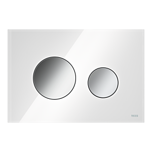 TECEloop 9240660 white glass, shiny chrome buttons