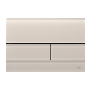 TECEsquare II toilet flush plate 9240827 dual-flow technology, satin sand beige glass