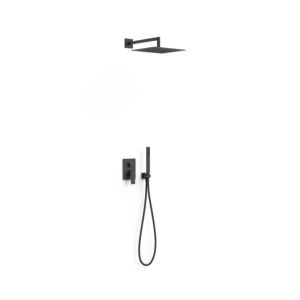 Tres Project-tres shower fitting set 21128004NM concealed, head shower + bath shower, matt black