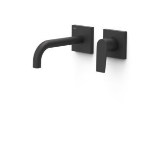 Tres Project-tres set de finition robinetterie murale pour lavabo 21130021NM encastré, bec 180 mm, noir mat