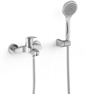 Tres Base Plus bath mixer 21617010 surface-mounted, with bath shower set, chrome