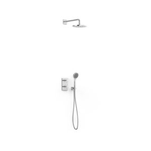 Tres Therm Box 2-way thermostatic mixer set 21625004 concealed, head shower + bath shower, chrome