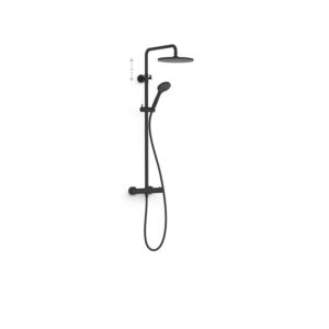 Tres Base Plus thermostatic surface-mounted shower system 21639502NM black matt