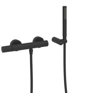 Tres Study shower fitting 26116701NM surface-mounted, with bath-shower set, matt black