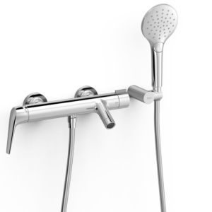 Tres Fuji bath mixer 28117001 surface-mounted, with bath shower set, chrome