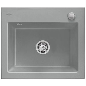 Villeroy &amp; Boch Subway built-in sink 330902RW with drain fitting and eccentric operation, Stone White