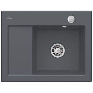 Villeroy &amp; Boch Subway built-in sink 331302i4 right, with drain fitting and eccentric actuation, graphite