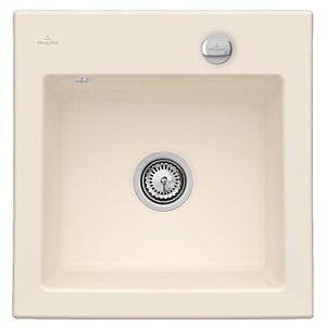 Villeroy &amp; Boch Subway built-in sink 331502FU with drain fitting and eccentric operation, Ivory