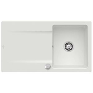 Villeroy &amp; Boch Siluet built-in sink 333502SM with drain fitting and eccentric actuation, Steam