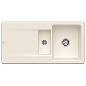 Villeroy & Boch Siluet évier encastré 333701KR avec garniture de vidage et fonctionnement manuel, crema