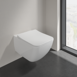 Villeroy & Boch Venticello Combi Pack wall-hung toilet with seat 4611RLR1 rimless, DirectFlush, white CeramicPlus