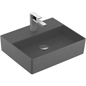 Villeroy &amp; Boch Memento 2.0 lavabo 4A2251I4 50 x 42 cm, Graphite C-plus, avec trou pour robinetterie, sans trop-plein