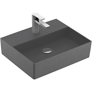 Villeroy &amp; Boch Memento 2.0 lavabo 4A225LI4 50 x 42 cm, Graphite C-plus, avec trou pour robinetterie, sans trop-plein