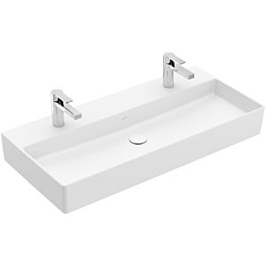 Villeroy &amp; Boch Memento 2.0 lavabo 4A22A1RW 100 x 47 cm, Stone White C-plus, avec trou pour robinetterie, sans trop-plein