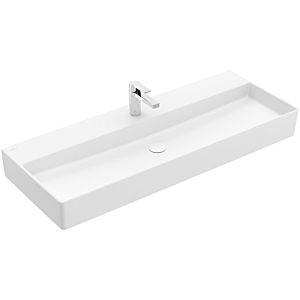 Villeroy &amp; Boch Memento 2.0 lavabo 4A22C2RW 120 x 47 cm, Stone White C-plus, avec trou pour robinetterie, sans trop-plein