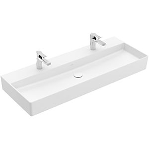 Villeroy &amp; Boch Memento 2.0 lavabo 4A22CGRW 120 x 47 cm, Stone White C-plus, avec trou pour robinetterie, sans trop-plein