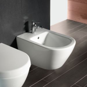 Villeroy & Boch Wand Bidet Subway 2.0 540000R1 weiss Alpin Ceramicplus, 1 Hahnloch, mit Überlauf