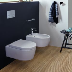 Villeroy & Boch Avento Combi Pack wall-hung toilet with seat 5656HRR1  rimless, white CeramicPlus DirectFlush