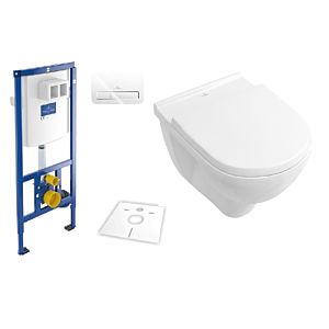 Villeroy & Boch O.Novo & ViConnect Set spülrandlos; weiß Ceramicplus, mit WC-Sitz