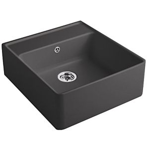 Villeroy and Boch single bowl sink 632062i4 drain fitting, eccentric actuation, fastening kit, graphite