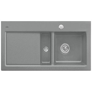 Villeroy &amp; Boch Subway built-in sink 671202SL right, with drain fitting and eccentric actuation, Stone