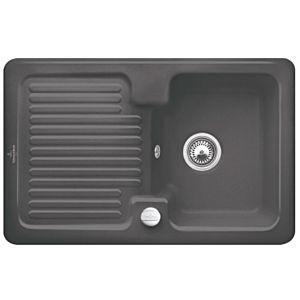 Villeroy &amp; Boch Condor built-in sink 674502i4 with drain fitting and eccentric actuation, graphite