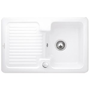 Villeroy &amp; Boch Condor built-in sink 674502KG with drain fitting and eccentric operation, Snow White