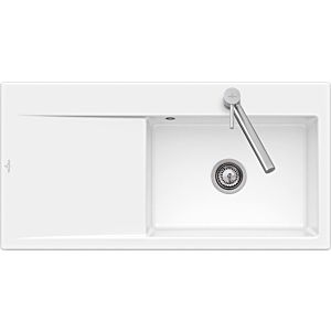 Villeroy and Boch Subway sink 336201R1 basin left, drain fitting with manual operation, white