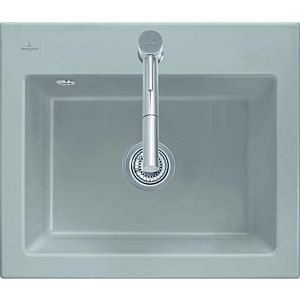 Villeroy and Boch Subway Flush-fitting sink 33091FJ0 with waste set and manual operation, chromite