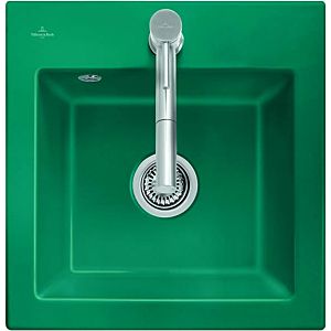 Villeroy and Boch Subway sink 331502AM with waste set and eccentric operation, Almond