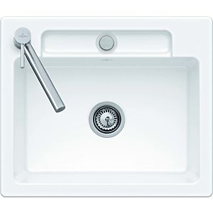 Villeroy and Boch Siluet flush-mounted sink 33462FFU with waste set and eccentric actuation, Ivory