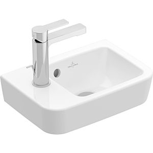 Villeroy and Boch O.novo Cloakroom basin 43423601 36x25cm, square, basin on the right, with tap hole, with overflow, white