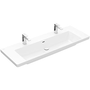 Villeroy and Boch Subway 3.0 vanity unit 4A70D101 130x47cm, with 2 tap holes/without overflow, white